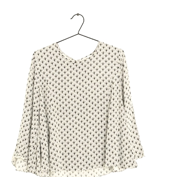 PART TWO Garzia Beige & Black Floral Print 3/4 Trumpet Sleeve Summer Blouse Sz36 - Picture 5 of 10